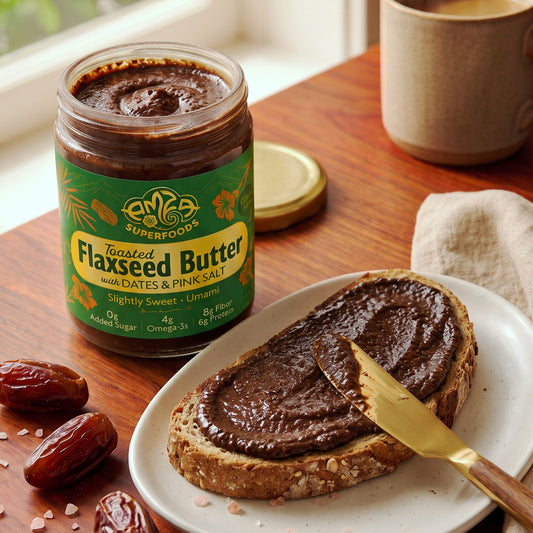Toasted Flaxseed Butter With Dates & Pink Salt