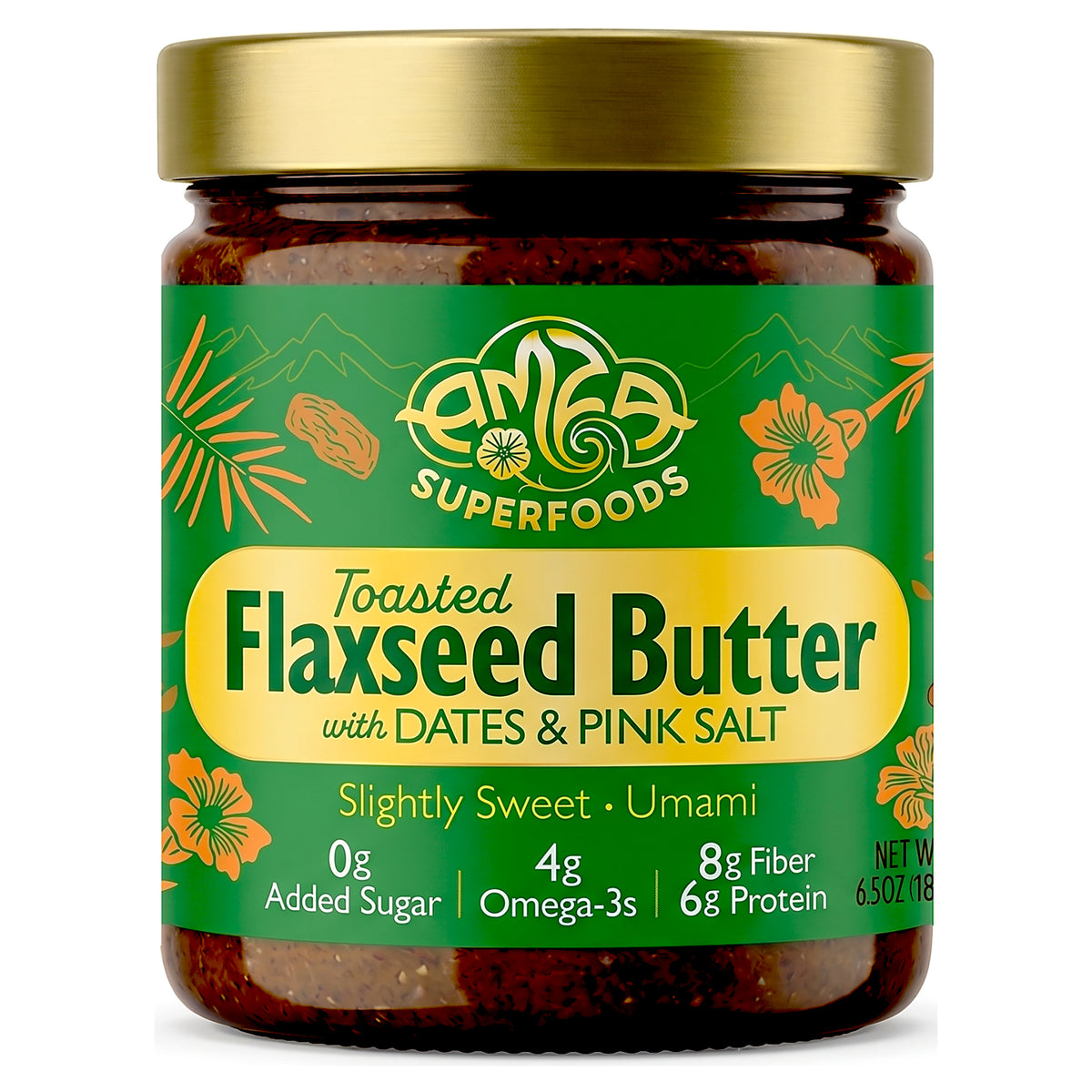 Toasted Flaxseed Butter With Dates & Pink Salt
