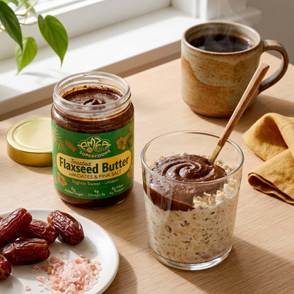 Toasted Flaxseed Butter With Dates & Pink Salt