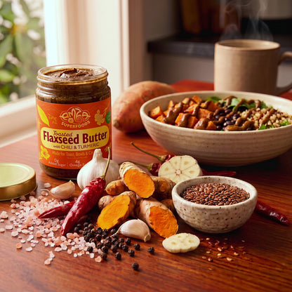 Toasted Flaxseed Butter with Golden Turmeric & Chili