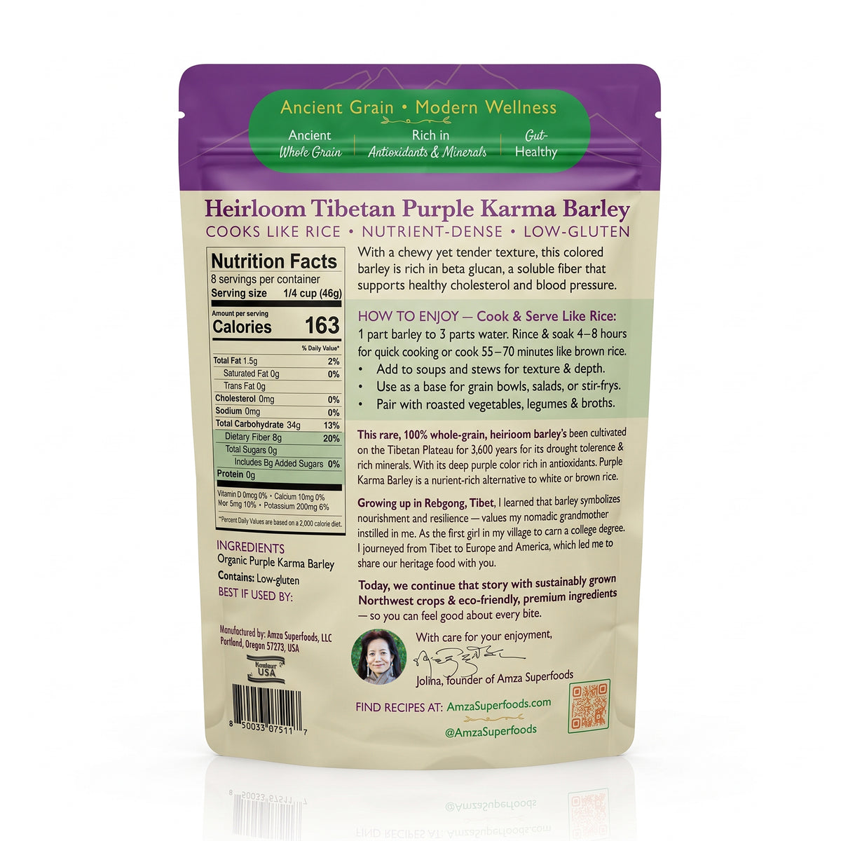 Heirloom Purple Karma Barley Rice Alternative