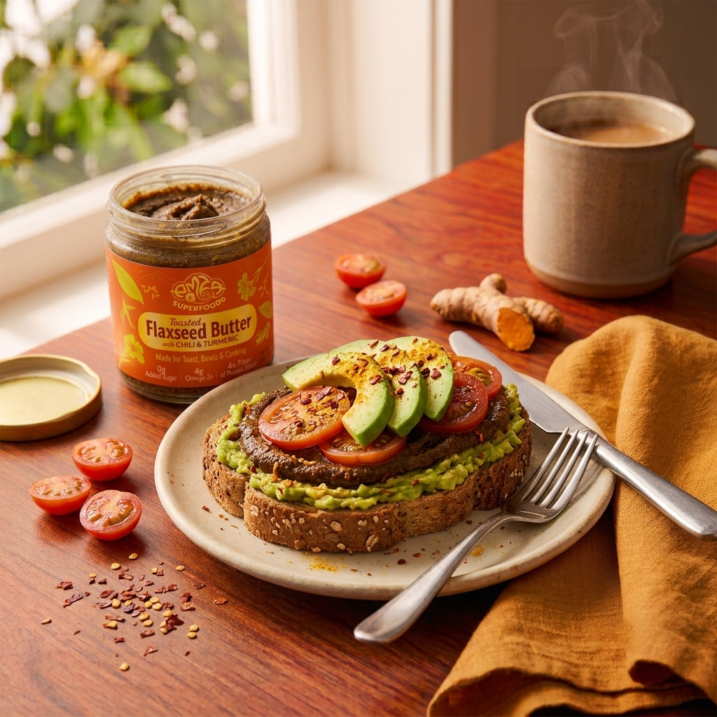 Toasted Flaxseed Butter with Golden Turmeric & Chili