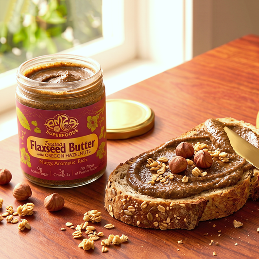 Toasted Flaxseed Butter with Roasted Oregon Hazelnuts